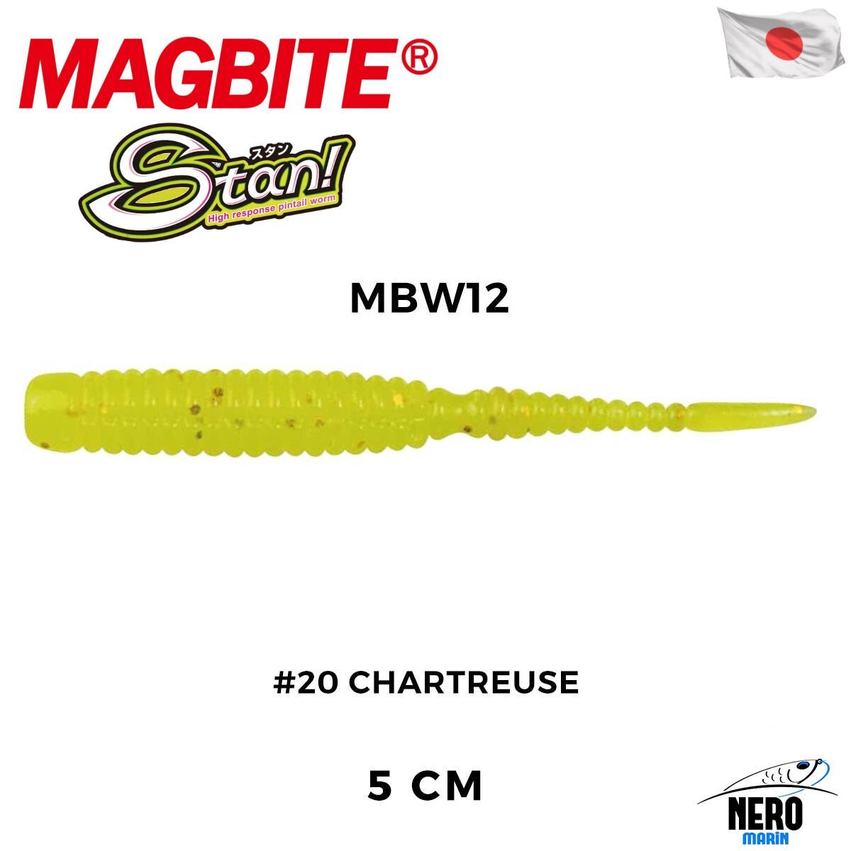 Magbite Stan 5cm #20 Chartreuse Kokulu Slikon Yem (8 Adet)