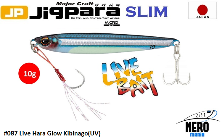MC Jigpara Micro Slim JPMSL-10gr #87 Live Hara Glow Kibinago (UV)