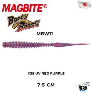 Magbite Tai Rubber Booty Boost 7.5cm #38 UV Red Purple Kokulu Silikon Yem (6 Adet)