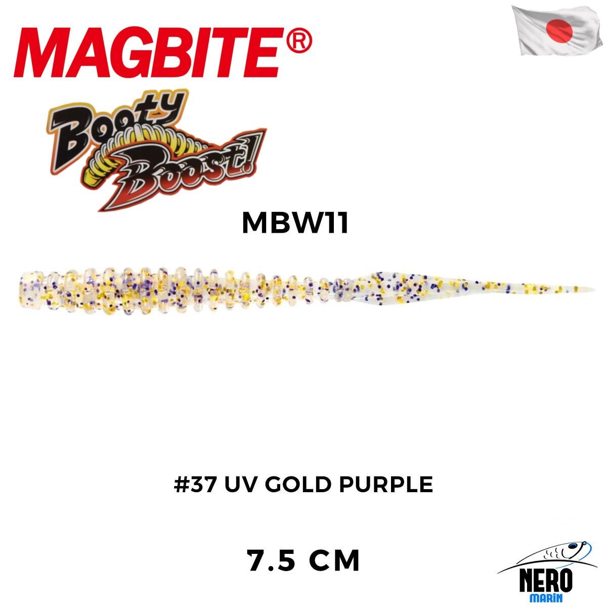 Magbite Tai Rubber Booty Boost 7.5cm #37 UV Gold Purple Kokulu Silikon Yem (6 Adet)