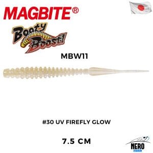 Magbite Tai Rubber Booty Boost 7.5cm #30 UV Firefly Glow Kokulu Silikon Yem (6 Adet)