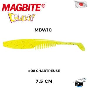 Magbite Chucky 7.5cm #08 Chartreuse Kokulu Silikon Yem (5 Adet)