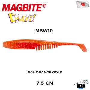 Magbite Chucky 7.5cm #04 Orange Gold Kokulu Silikon Yem (5 Adet)
