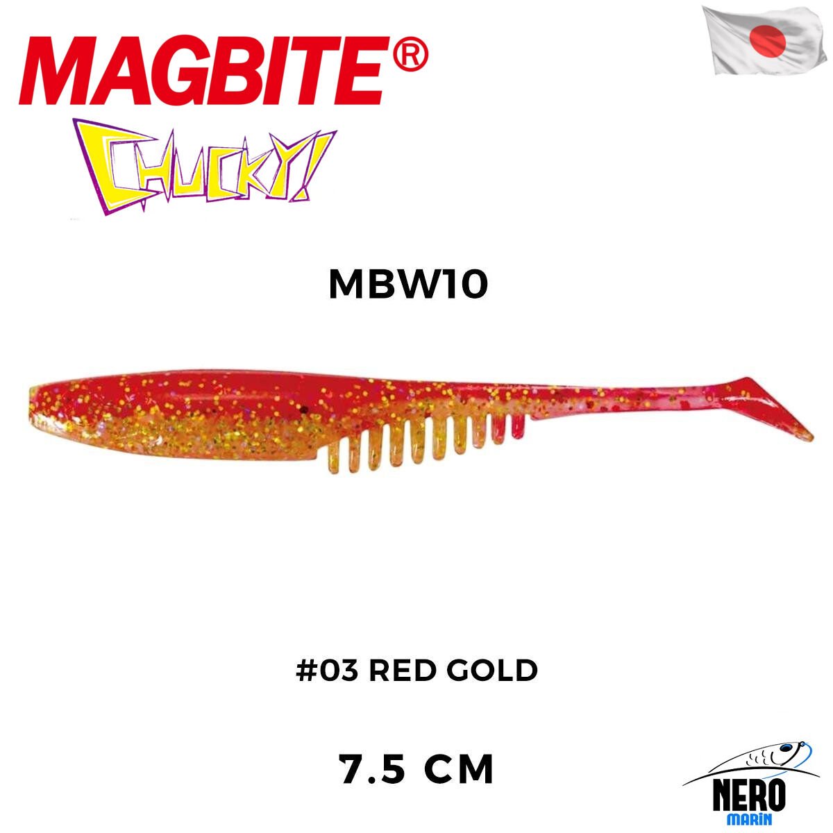 Magbite Chucky 7.5cm #03 Red Gold Kokulu Silikon Yem (5 Adet)