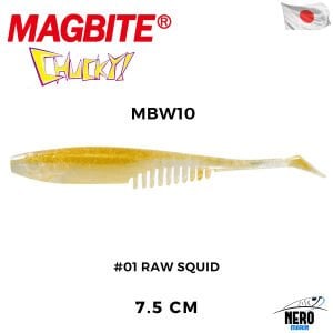 Magbite Chucky 7.5cm #01 Raw Squid Kokulu Silikon Yem (5 Adet)