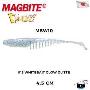 Magbite Chucky 4.5cm #13 Whitebait Glow Glitter Kokulu Silikon Yem (6 Adet)