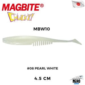 Magbite Chucky 4.5cm #08 Pearl White Kokulu Silikon Yem (6 Adet)