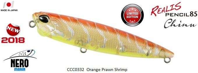 Realis Pencil 85 Chinu  CCC0332 / Orange Prawn Shrimp