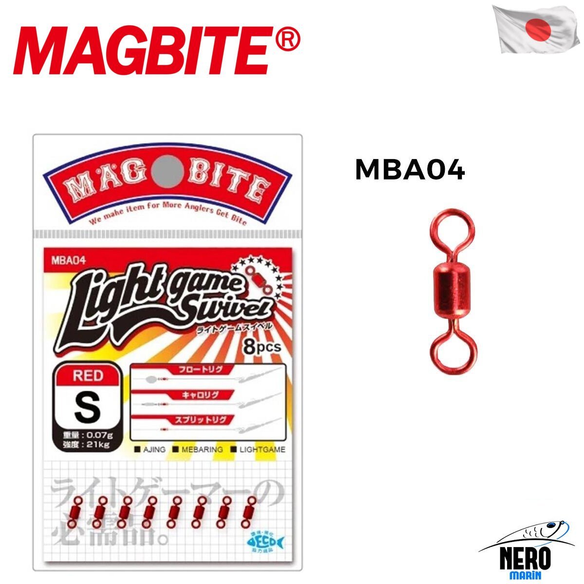 Magbite Light Game Swivel Fırdöndü Kırmızı #S (8 Adet)
