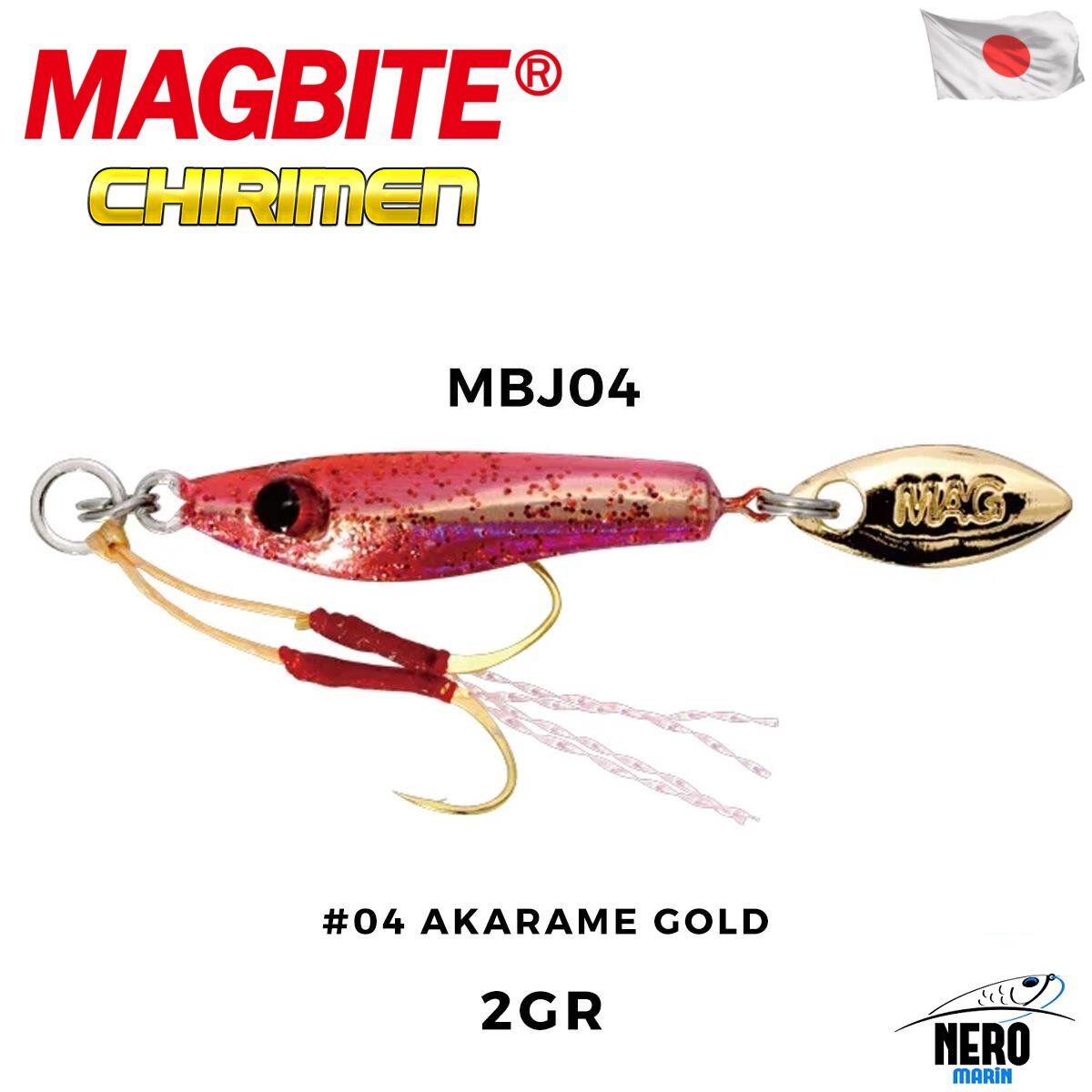Magbite Chirimen Jig 2gr #04 Akarame Gold