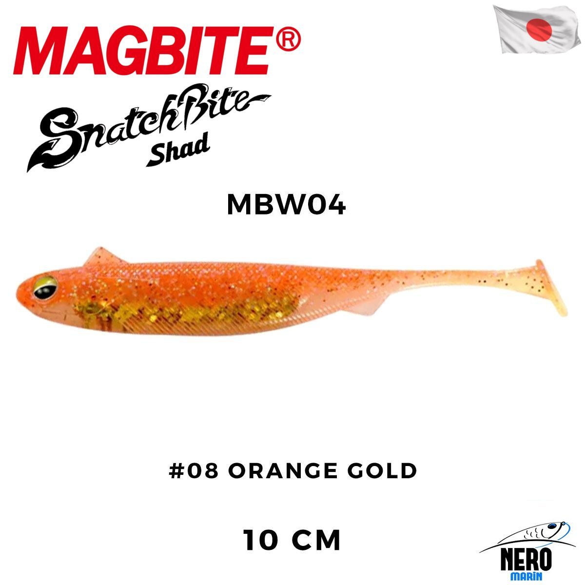 Magbite Snatch Bite Shad 10cm #08 Orange Gold (5 Adet)