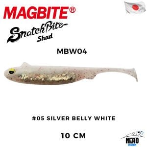 Magbite Snatch Bite Shad 10cm #05 Silver Belly White (5 Adet)