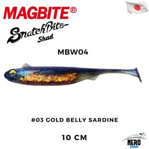 Magbite Snatch Bite Shad 10cm #03 Gold Belly Sardine (5 Adet)