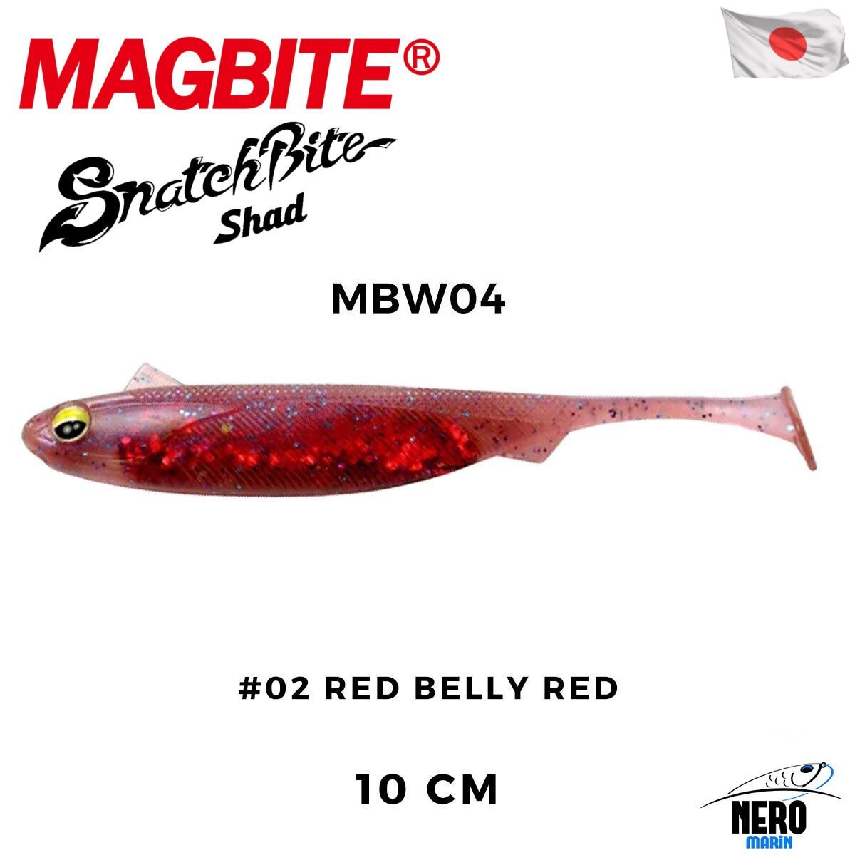Magbite Snatch Bite Shad 10cm #02 Red Belly Red (5 Adet)