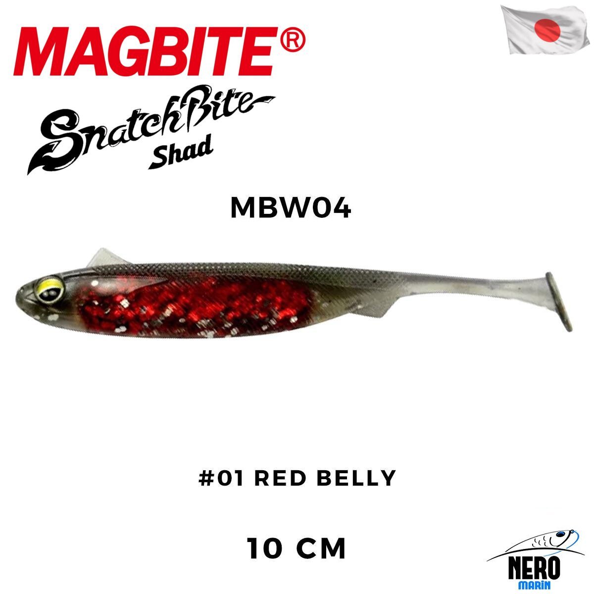 Magbite Snatch Bite Shad 10cm #01 Red Belly (5 Adet)