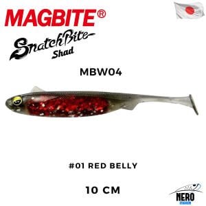 Magbite Snatch Bite Shad 10cm #01 Red Belly (5 Adet)