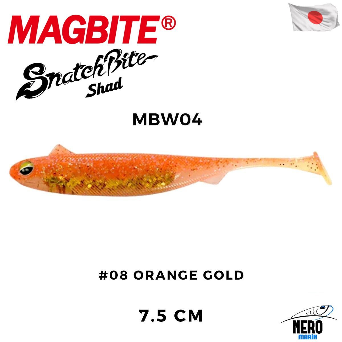 Magbite Snatch Bite Shad 7.5cm #08 Orange Gold (5 Adet)
