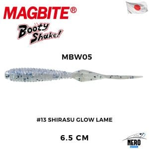 Magbite Booty Shake 6.5cm #13 Shirasu Glow Lame Kokulu Silikon Yem (8 Adet)