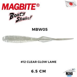 Magbite Booty Shake 6.5cm #12 Clear Glow Lame Kokulu Silikon Yem (8 Adet)