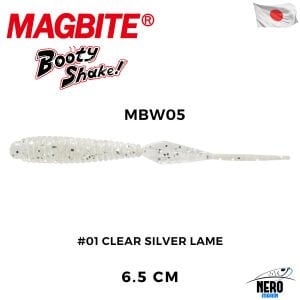 Magbite Booty Shake 6.5cm #01 Clear Silver Lame Kokulu Silikon Yem (8 Adet)