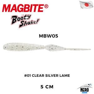 Magbite Booty Shake 5.0cm #01 Clear Silver Lame Kokulu Silikon Yem (8 Adet)