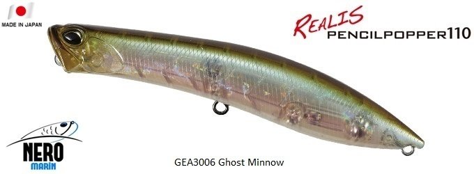 Realis Pencil Popper 110  GEA3006 / Ghost Minnow