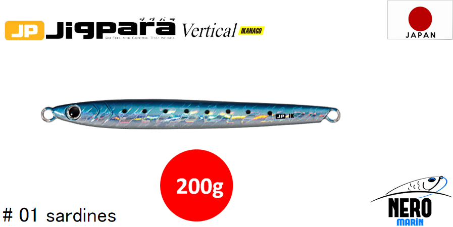 MC Jigpara Vertical Ikanago JPVIK-200gr #01 Iwashi