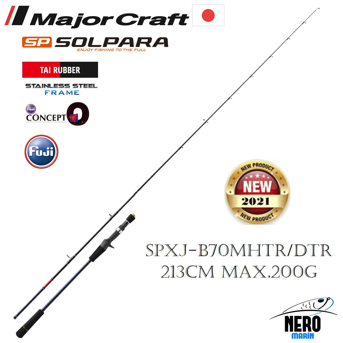 MC Solpara New SPXJ-B70MHTR/DTR Tai Rubber Kamış 213cm Max 200g