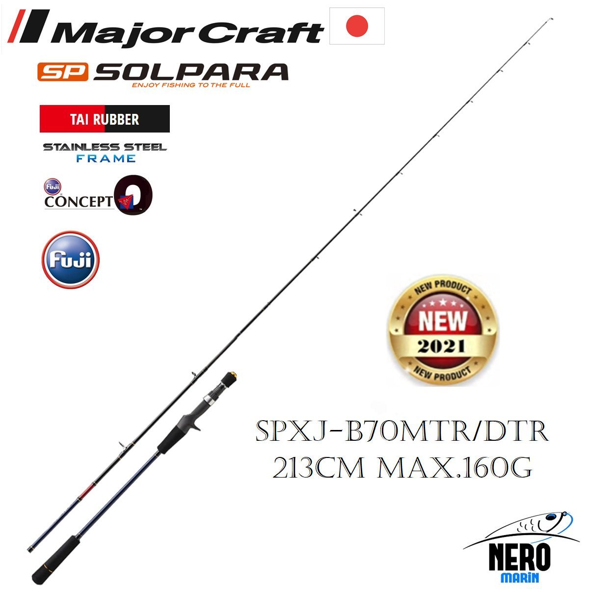 MC Solpara New SPXJ-B70MTR/DTR Tai Rubber Kamış 213cm Max 160g