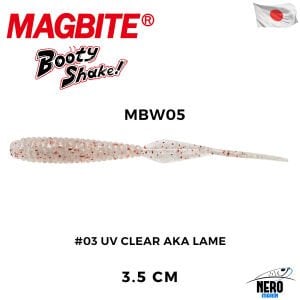 Magbite Booty Shake 3.5cm #03 UV Clear Aka Lame Kokulu Silikon Yem (8 Adet)