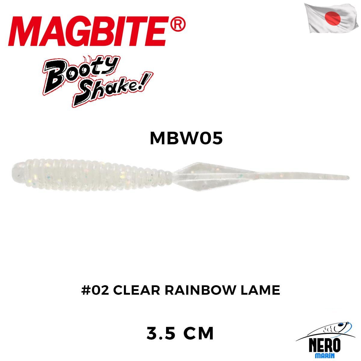 Magbite Booty Shake 3.5cm #02 Clear Rainbow Lame Kokulu Silikon Yem (8 Adet)