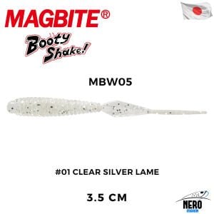 Magbite Booty Shake 3.5cm #01 Clear Silver Lame Kokulu Silikon Yem (8 Adet)