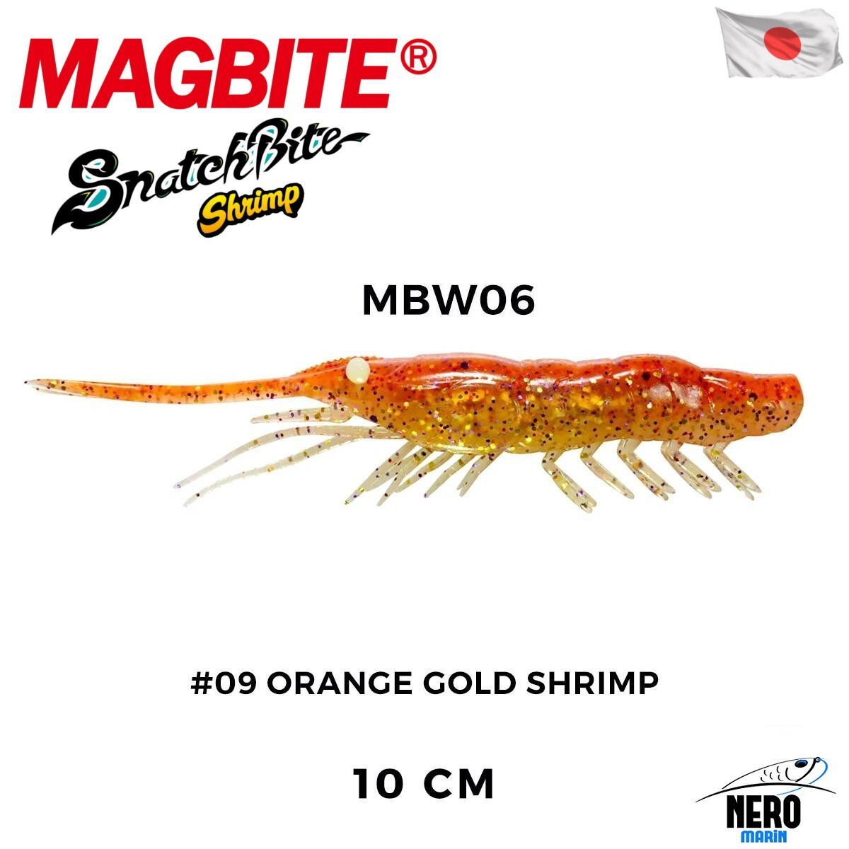 Magbite Snatch Bite Shrimp 10cm #09 Orange Gold Shrimp (4 Adet)
