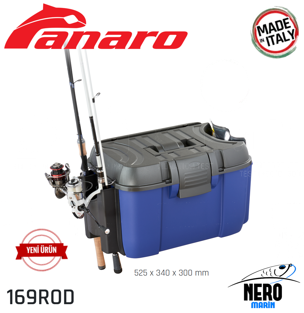 Panaro 169ROD Bölmeli-Kamış Yuvalı  Takım Çantası 525*340*4300mm.