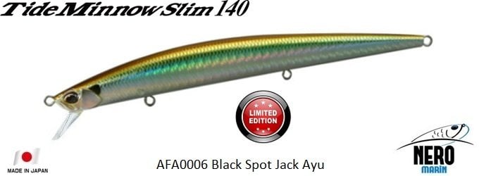 Tide Minnow Slim 140 AFA0006 / Black Spot Jack Ayu