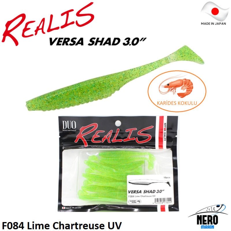 Duo Realis Versa Shad 3'' Silikon Yem F084 Lime Chartreuse UV