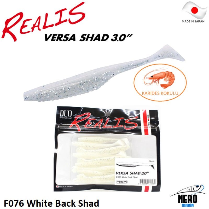 Duo Realis Versa Shad 3'' Silikon Yem F076 White Back Shad