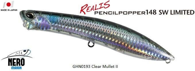 Realis Pencil Popper SW Limited 148SW  GHN0193 / Clear Mullet II