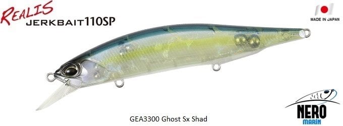 Realis Jerkbait 110SP  GEA3300 / Ghost Sx Shad
