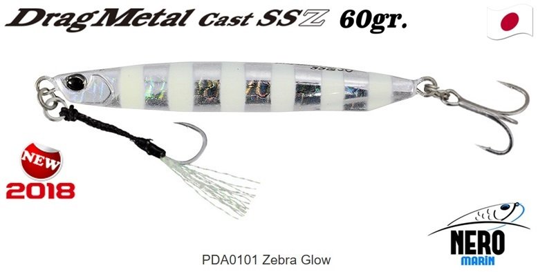 Drag Metal Cast Super Slim SSZ Jig 60gr. PJA0101 / Zebra Glow
