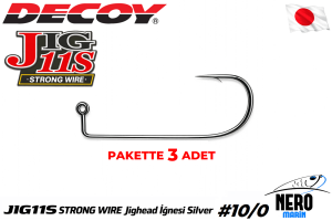 Decoy JIG-11S Strong Wire Jighead İğnesi Silver #10/0 (3 Adet / Paket)