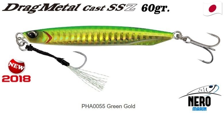 Drag Metal Cast Super Slim SSZ Jig 60gr. PHA0055 / Green Gold