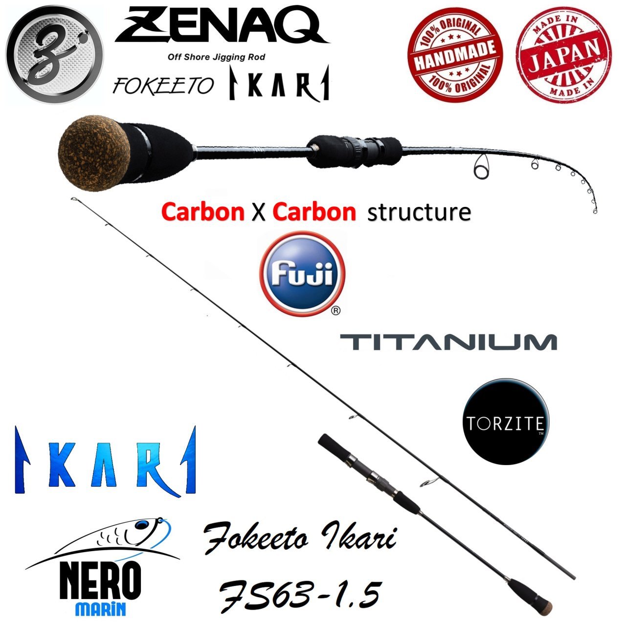 Zenaq Fokeeto FS63-1.5 İkari 190cm 130gr Slow Jigging Kamış