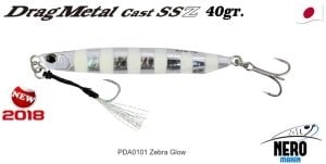 Drag Metal Cast Super Slim SSZ Jig 40gr. PJA0101 / Zebra Glow