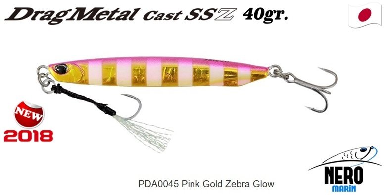 Drag Metal Cast Super Slim SSZ Jig 40gr. PJA0045 / Pink Gold Zebra Glow