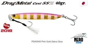 Drag Metal Cast Super Slim SSZ Jig 40gr. PJA0045 / Pink Gold Zebra Glow