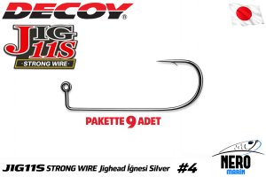 Decoy JIG-11S Strong Wire Jighead İğnesi Silver #4 (9 Adet / Paket)