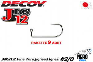 Decoy JIG-12 Fine Wire Jighead İğnesi Silver #2/0 (9 Adet / Paket)