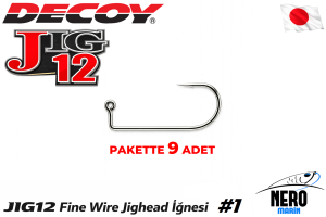 Decoy JIG-12 Fine Wire Jighead İğnesi Silver #1 (9 Adet / Paket)