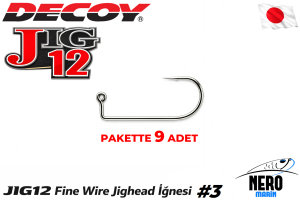 Decoy JIG-12 Fine Wire Jighead İğnesi Silver #3 (9 Adet / Paket)